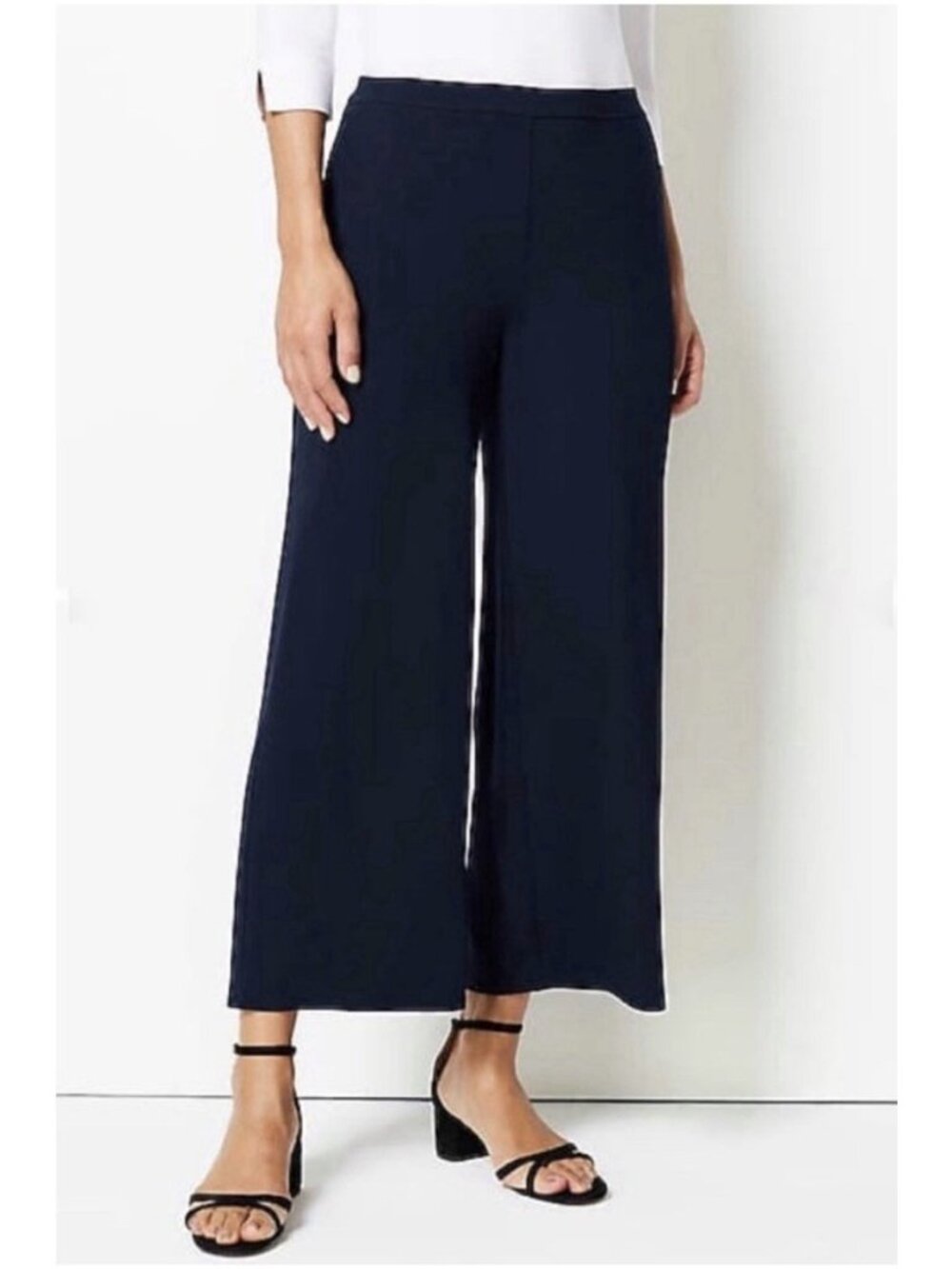 J Jill Wearever Collection Pant Sz XLP XL Petite Black Full Leg Cropped Pull On - Picture 6 of 9
